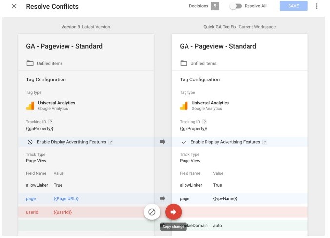 Conflicts Workspaces